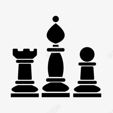 数字黑色国际象棋图标图标
