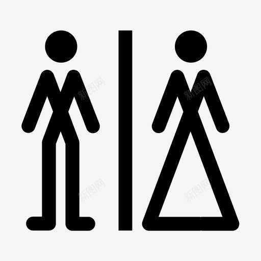 洗手间浴室男士图标svg_新图网 https://ixintu.com 卫生间 女士 洗手间 浴室 男士