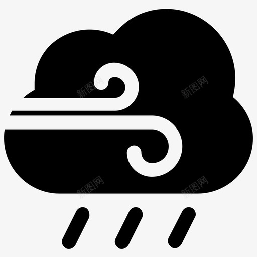 暴雨云气象图标svg_新图网 https://ixintu.com 云 天气 暴雨 气象 用户界面图标集合 降雨