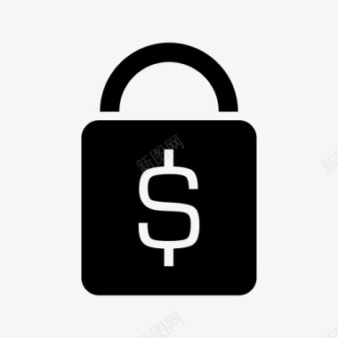 美元锁现金金融安全图标图标