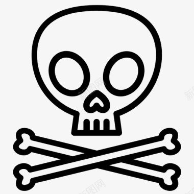 头骨和交叉骨死亡海盗图标图标