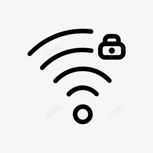 Wifi安全连接互联网图标svg_新图网 https://ixintu.com Wifi安全 互联网 无线 连接 锁定