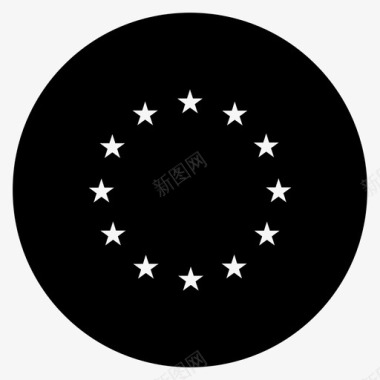 欧盟旗帜世界圆形旗帜雕文图标图标