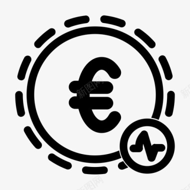 货币活动欧元在线图标图标