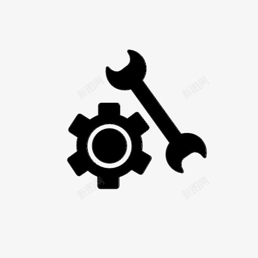 设置齿轮修理图标svg_新图网 https://ixintu.com 修理 工具 扳手 设置 齿轮