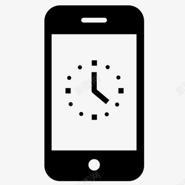 时钟时间表智能手机图标图标