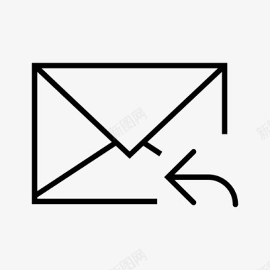 信封回复箭头电子邮件图标图标
