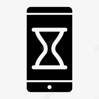 小时玻璃智能手机安卓移动通知图标图标