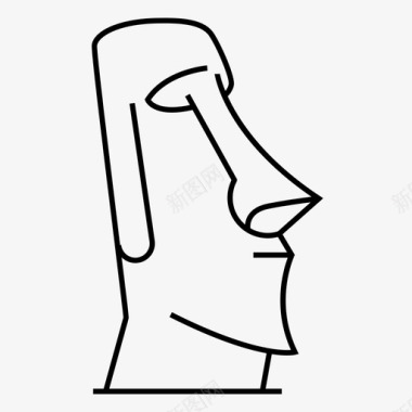 摩埃岛复活节岛整体雕像图标图标