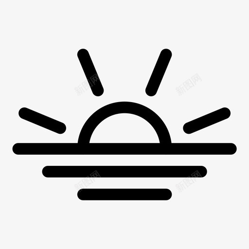 日落大自然大海图标svg_新图网 https://ixintu.com 大海 大自然 日出 日落