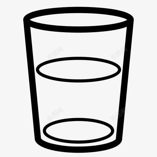 杯子半满空的水图标svg_新图网 https://ixintu.com 杯子半满 水 空的
