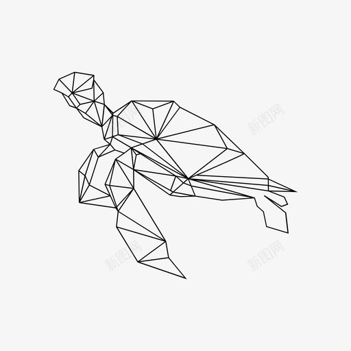 海龟动物艺术图标svg_新图网 https://ixintu.com 动物 折纸 水 海龟 艺术