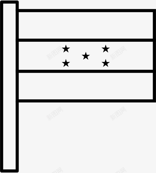 洪都拉斯国家国旗图标svg_新图网 https://ixintu.com 世界国旗轮廓 北美 国家 国旗 洪都拉斯