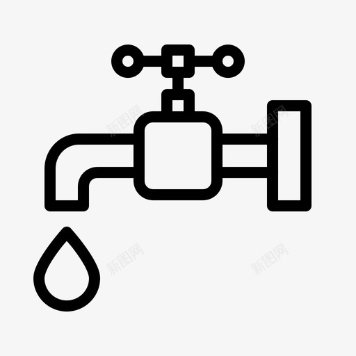 水龙头滴水管道图标svg_新图网 https://ixintu.com 水 水龙头 滴水 生态与环境 管道 阀门