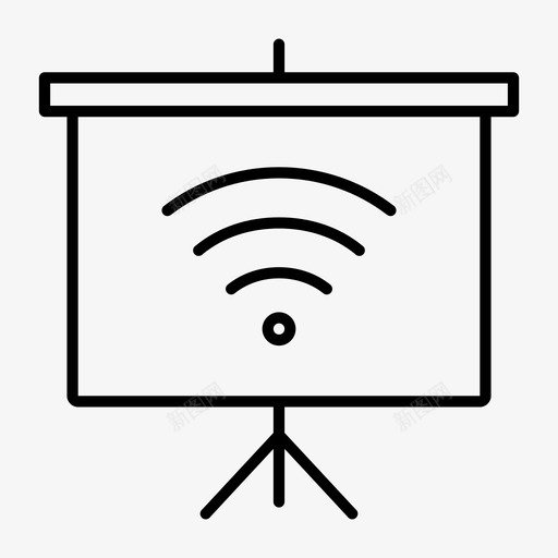 wifi屏幕显示投影讲解器图标svg_新图网 https://ixintu.com wifi屏幕 屏幕投影仪 教学 显示投影 解释 讲解器