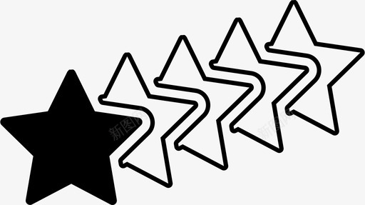 一颗星五颗星评级图标svg_新图网 https://ixintu.com 一颗星 五颗星 星级评级 评级 评论