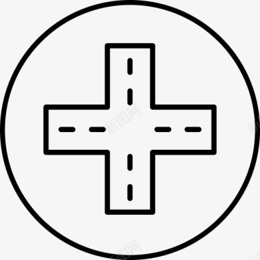 十字路口十字标志方向图标图标