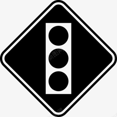 红绿灯路标停看走黑路标图标图标