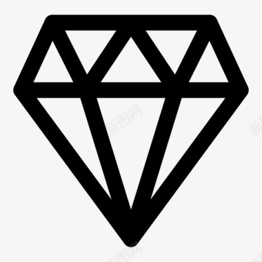 钻石订婚珠宝商图标图标
