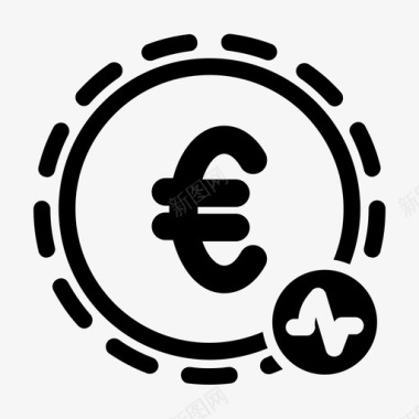 货币活动欧元在线图标图标