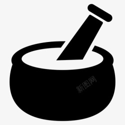 传统的医疗保健和医疗研钵和杵医药传统的图标高清图片