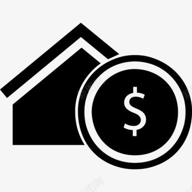 房地产商业符号一个房子的美元符号商业房地产2图标图标