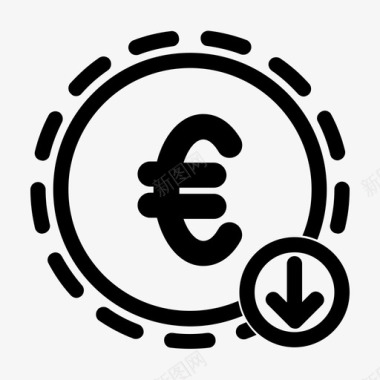 预付款欧元支付图标图标