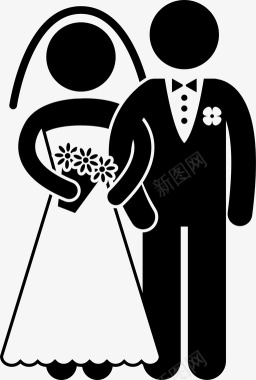婚礼情侣男人图标图标