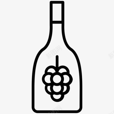 一瓶葡萄酒葡萄坛子图标图标