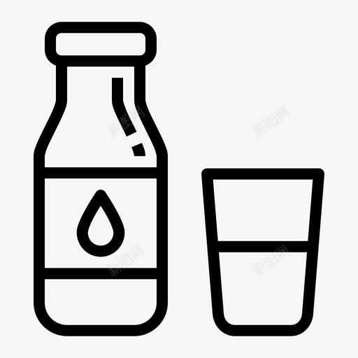 牛奶瓶子杯子图标svg_新图网 https://ixintu.com 健康 农业和农业 农场 奶制品 杯子 牛奶 玻璃 瓶子