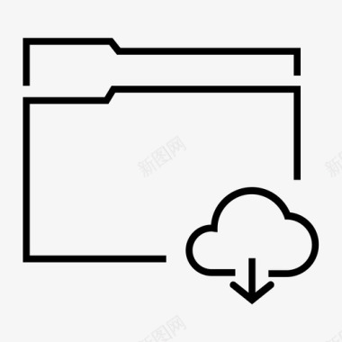 文件夹云保存图标图标
