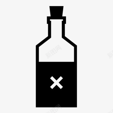 毒瓶饮料玻璃杯图标图标