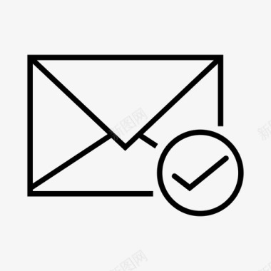 信封检查电子邮件标记图标图标