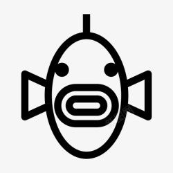 鱼脸鱼动物水生图标高清图片
