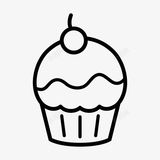 樱桃蛋糕糖霜松饼图标svg_新图网 https://ixintu.com 松饼 樱桃蛋糕 糖霜 纸杯蛋糕