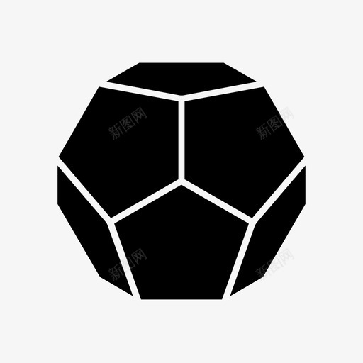 十二面体三维形状骰子图标svg_新图网 https://ixintu.com 三维形状 几何学 十二面体 柏拉图式实体 骰子