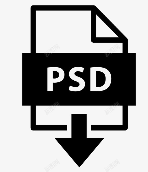 psd存档扩展名图标svg_新图网 https://ixintu.com 下载psd 下载文件 存档 扩展名 文件