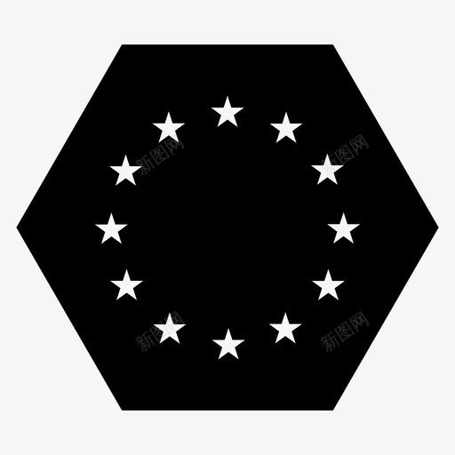 欧盟旗帜世界六边形旗帜字形图标svg_新图网 https://ixintu.com 世界六边形旗帜字形 旗帜 欧盟