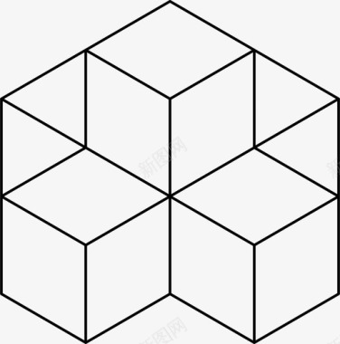 立方体交叉凸起三维立方体图标图标