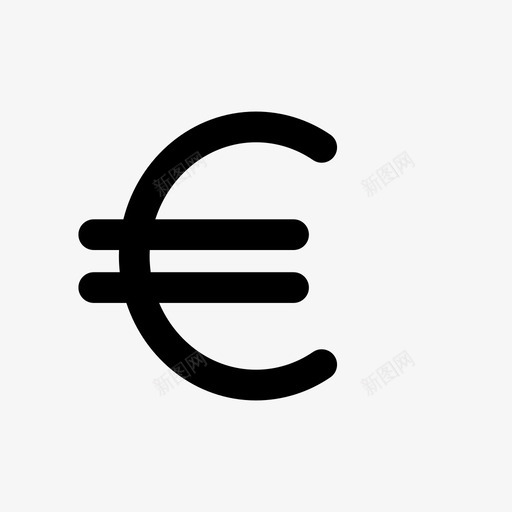 欧元符号现金货币图标svg_新图网 https://ixintu.com 欧元符号 现金 货币