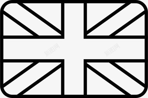 英国国旗联合杰克图标svg_新图网 https://ixintu.com 世界圆形矩形旗轮廓 国旗 联合杰克 英国