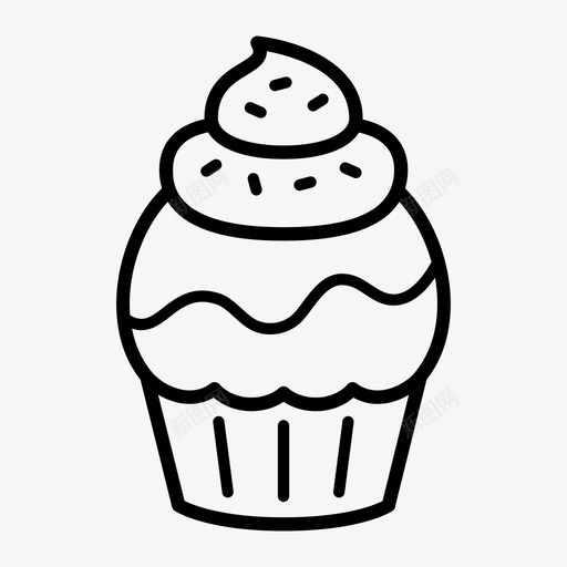 糖霜洒纸杯蛋糕面包房装饰图标svg_新图网 https://ixintu.com 糖霜洒纸杯蛋糕 纸杯蛋糕 装饰 面包房