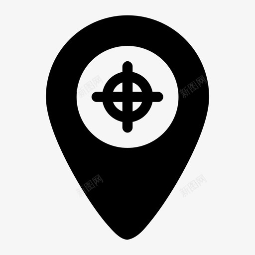 目标位置定位地图图标svg_新图网 https://ixintu.com 地图 定位 导航 目标位置