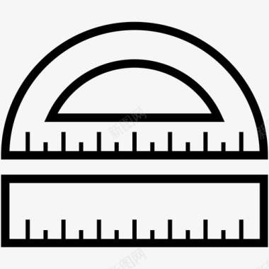 几何工具度工具量角器图标图标