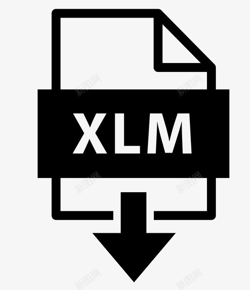 xlm存档扩展名图标svg_新图网 https://ixintu.com 下载xlm 下载文件 存档 扩展名 文件