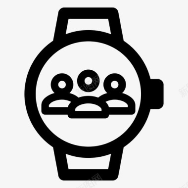 smartwatch电话会议业务通信图标图标