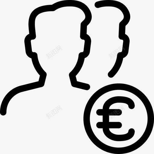 欧元现金货币图标svg_新图网 https://ixintu.com 付款 欧元 现金 用户操作行图标 货币