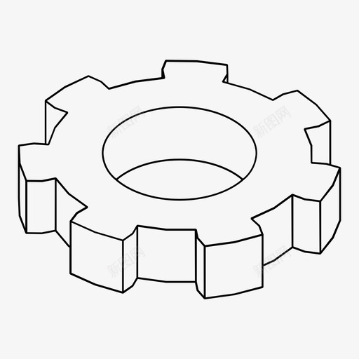 齿轮三维等轴测图标svg_新图网 https://ixintu.com 三维 等轴测 设置 齿轮