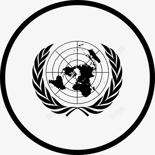 联合国旗帜组织图标svg_新图网 https://ixintu.com 世界 世界圆形旗帜轮廓 旗帜 组织 联合国