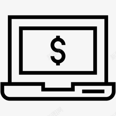 网上银行笔记本电脑银行和金融图标图标